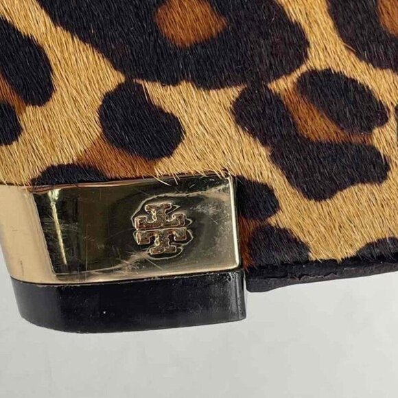 Tory Burch Astoria Leopard Print Calf Hair Leather wedge Size 6 - Picture 4 of 7